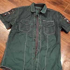 Affliction black label men's button up shirt